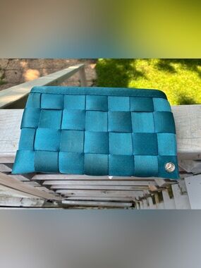 Harvey’s X Mercedes Benz Seatbelt Teal Baguette Bag
